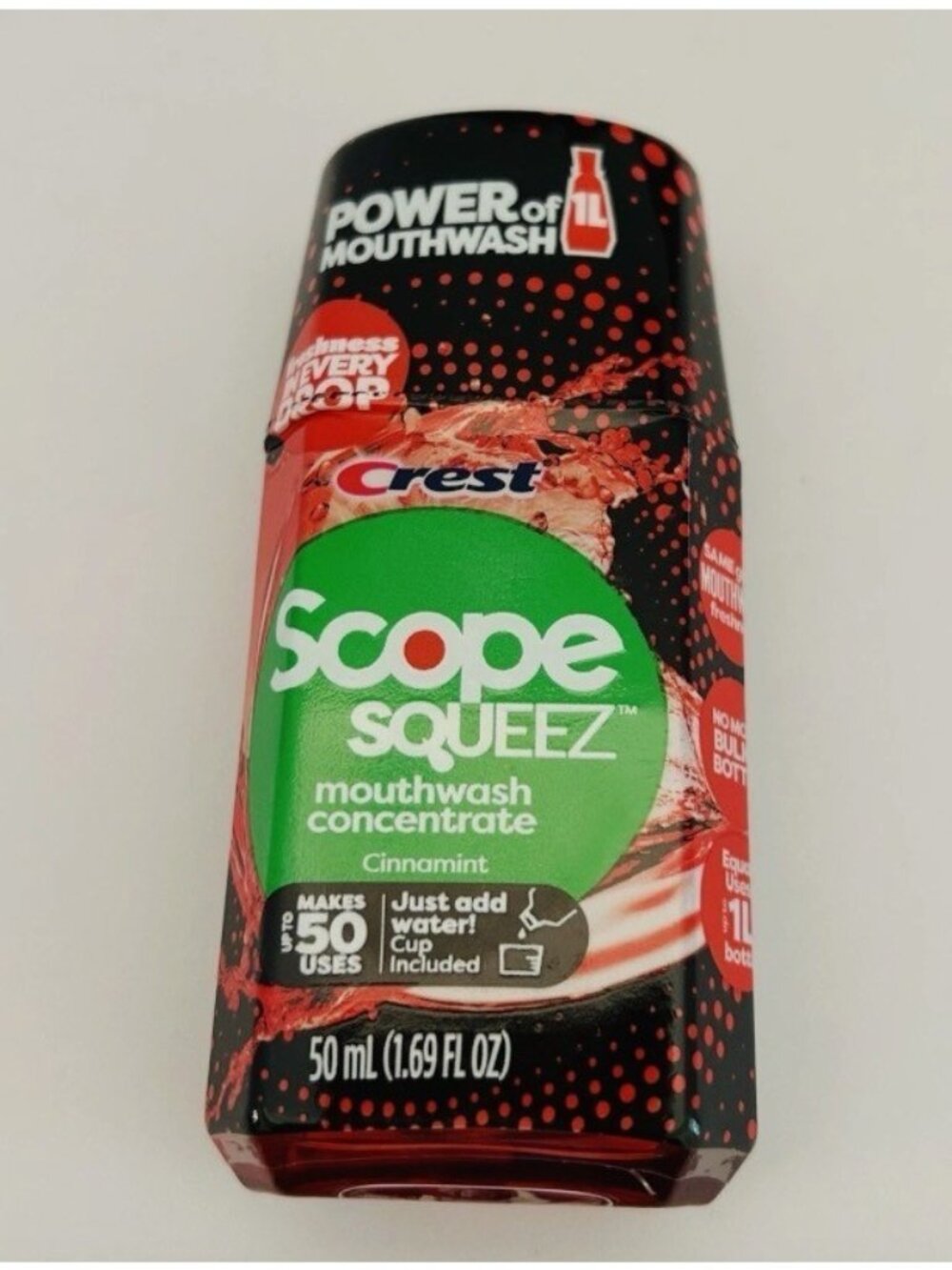 Crest Scope Squeez Cinnamint Mouthwash Concentrate Bottle Squeeze